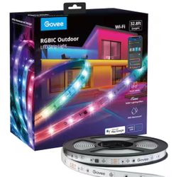 Govee RGBIC 32.8 ft. Integrated LED Smart Color Changing Outdoor Black Wi-Fi Strip Light
