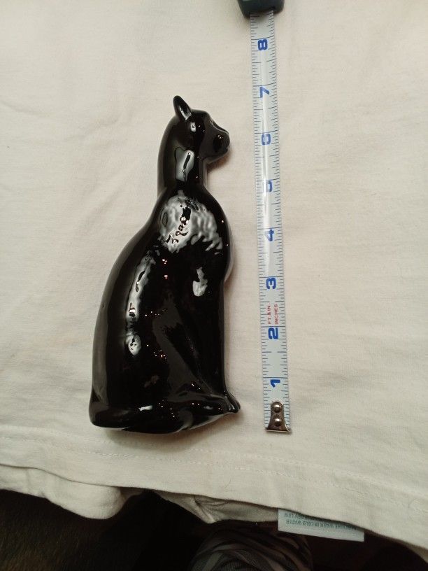 French Baccarat Black Crystal Egyptian Cat