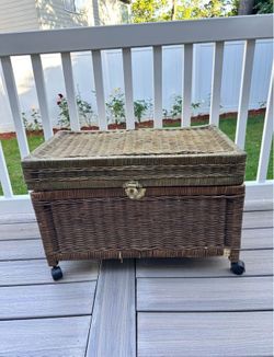Vintage Wicker Storage Chest