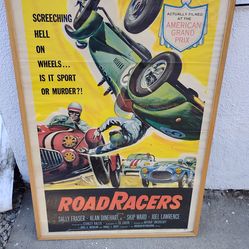 1959 Roadracers movie poster original vintage AC Cobra Shelby SAAC ACE Bristol Very good condition..