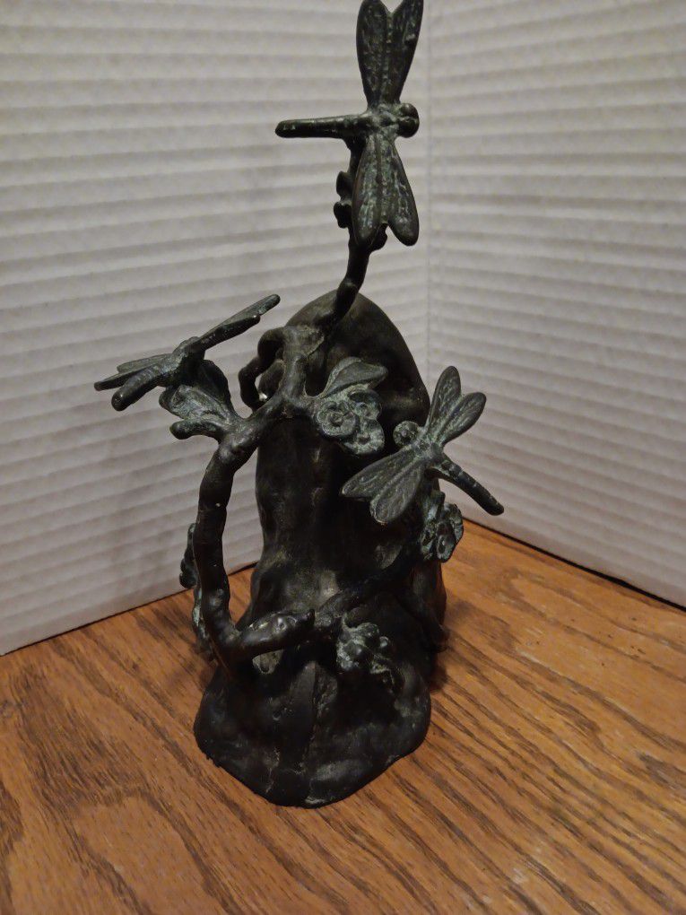 (1) VINTAGE heavy Bronze Dragonfly Bookend / Paper Weight  7 1/2"×4 1/2"COOL LOOKING $45
