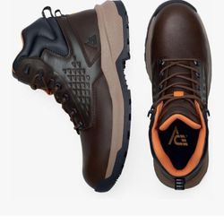 ACE Work Boots Everglades, Nano Composite Toe (NCT) Work Boots, Slip Resistant, Water Resistant, Brown, Size 10.5