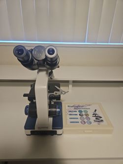 Compound Microscope PLUS Prepped Biological Specimen Slides