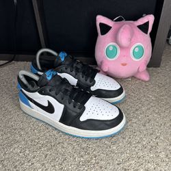 Nike Air Jordan 1 Retro Low OG Black Dark Powder Blue CZ0775-104 Womens Size 6.5