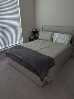Wayfair Queen 14" Mattress with bedframe and drawers