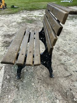 Wood Bench Cast Aluminum And Folding Metal