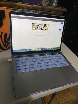Macbook 13 Inch Touch Bar And Blue Case