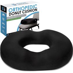 Ergonomic Innovations BD3281 Non-slip Orthopedic Donut Seat Cushion - Black