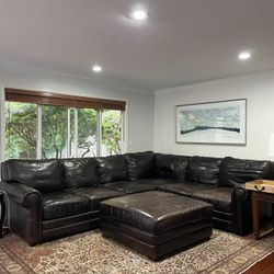 Couch - Santana leather black sectional