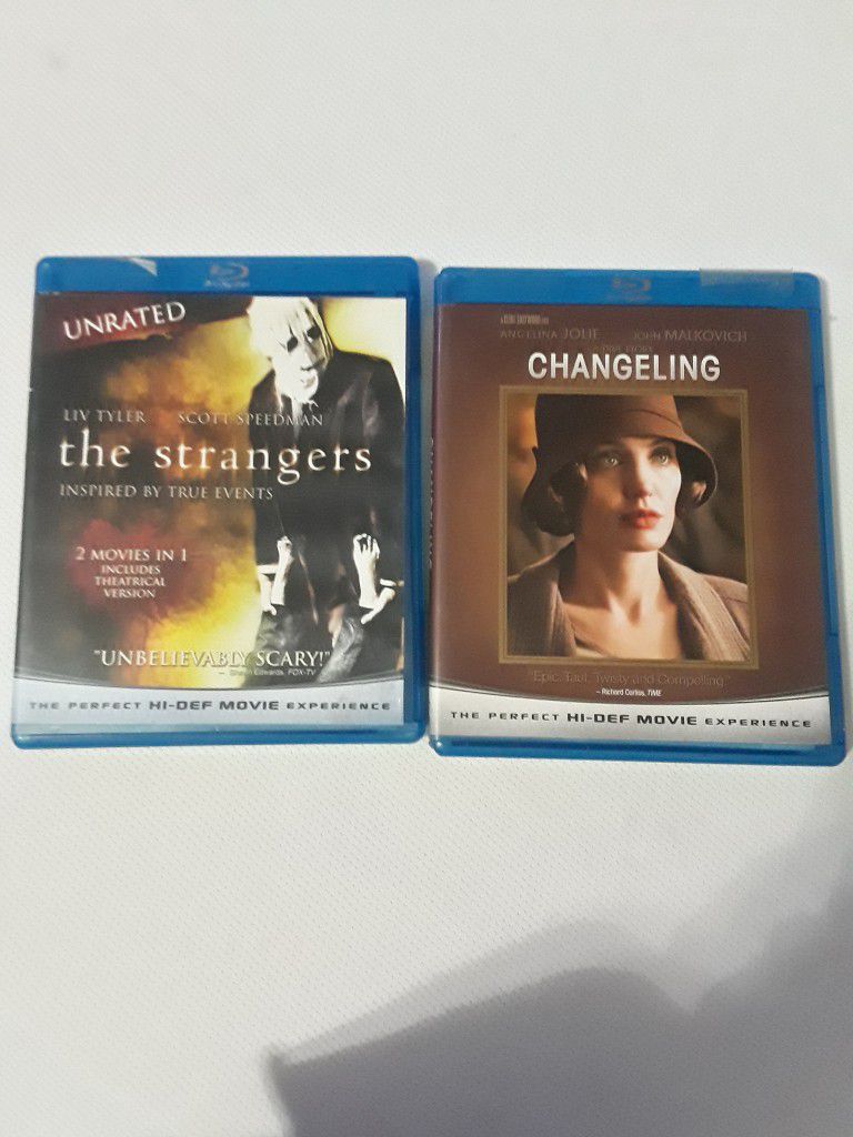 2 BLU-RAYS "The Strangers" Unrated & "Changeling" R, True Stories