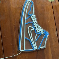 NK Blue Boot Sneakers Shoes" Neon Sign