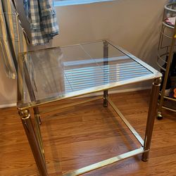 Vintage gold and glass table