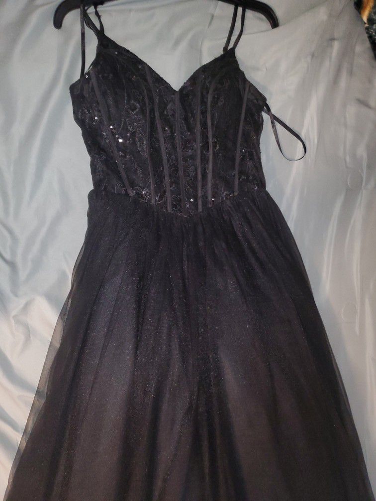 Black Corset Like Prom Dress