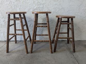 Short Wooden Bar Stool