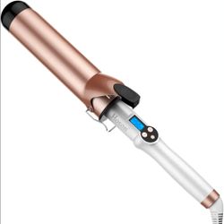 Hoson 2 Inch Curling Iron Large Barrel, Long Barrel Curling Wand Dual Voltage, Ceramic Tourmaline Coating with LCD Display, Glove Include