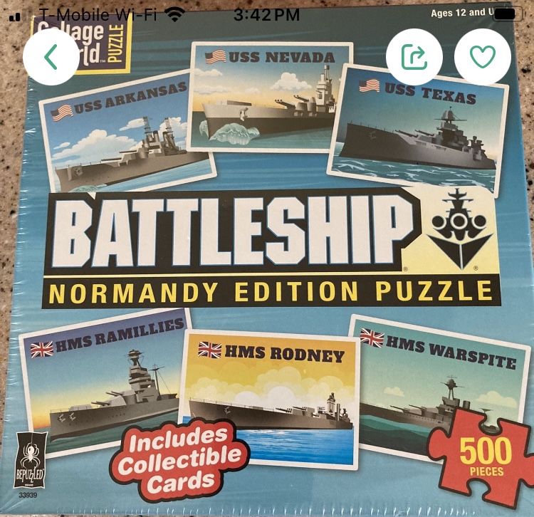 Battleship Normandy Edition Puzzle New