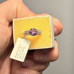 Stunning 🤩 !! Natural Amethyst Ring Set In 925 Sterling Silver !