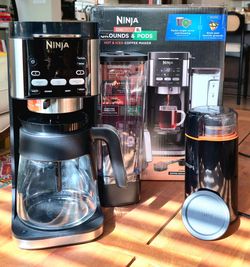 Ninja DualBrew XL Coffee Maker & Krups Silent Vortex Grinder Bundle – Like New!