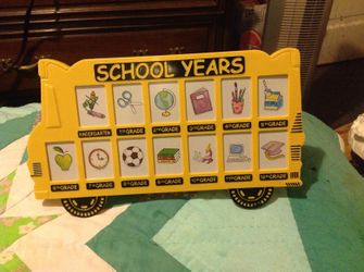 School years bus photo frame