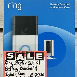 Ring Starter Set W/ Battery Doorbell & Indoor Cam Brand New