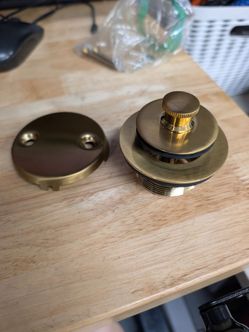 Bathroom bathtub drain plug Brushed Gold  screw and cap