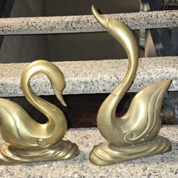 Vintage Brass Swans