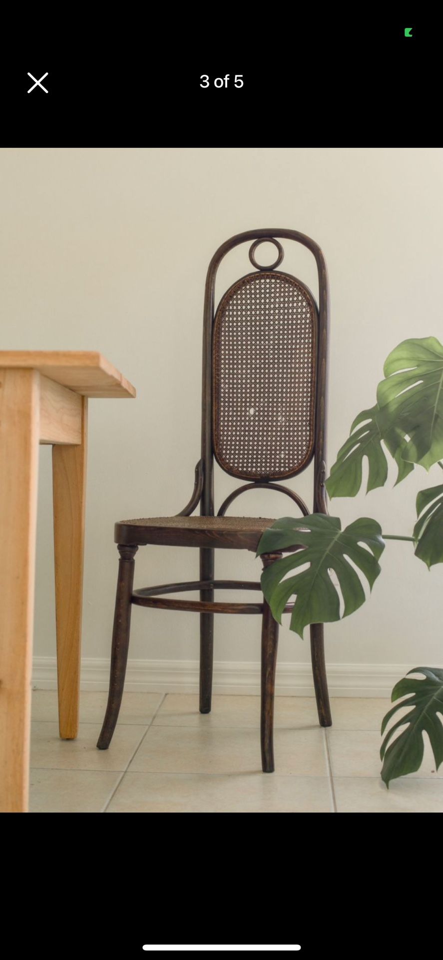 Vintage Bentwood Cane High Back Chair