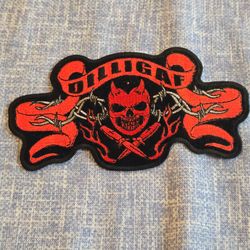DILLIGAF Skull Embroidered Biker Patch