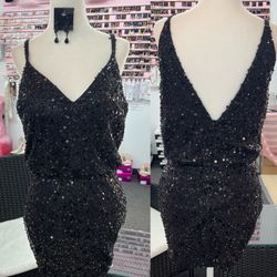 New With Tags Black Sequin Short Formal Dress & Homecoming Dress $29.99