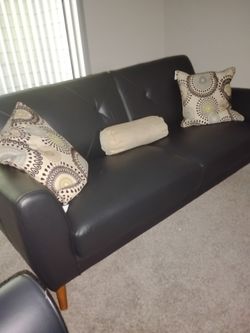 Leather coach two with pillow brand new