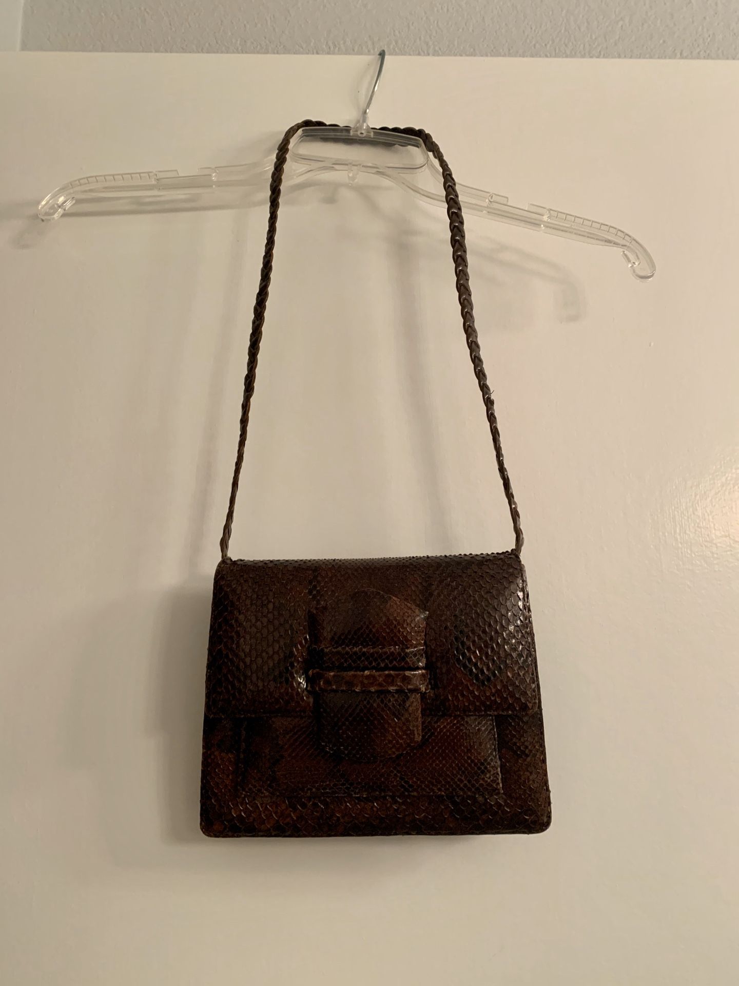 Leather Snake Skin Vintage Crossbody bag Snake Skin Crossbody bag Vintage