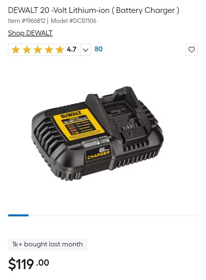 DEWALT BATTERY CHARGER