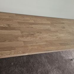 Ikea Oak Karlby Countertop + Four White adils Legs