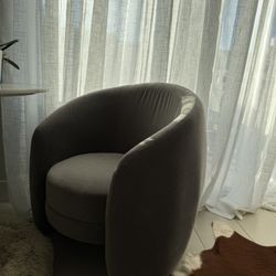 2 Crate and Barrel gray velvet accent chairs - $950 