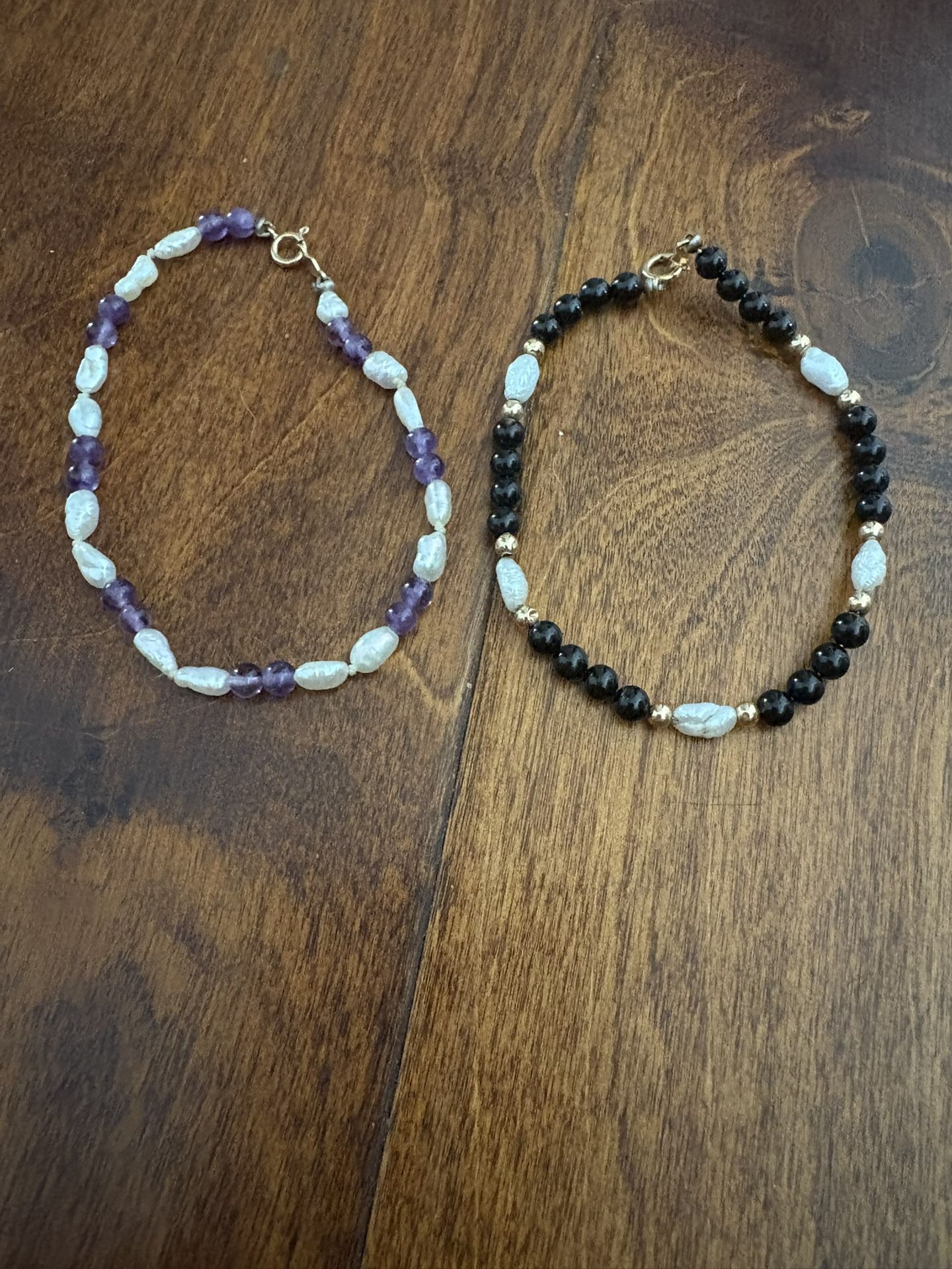 Vintage 14k Gold Clasp/stone/pearl Bracelets