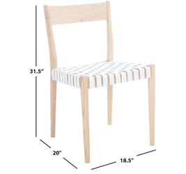 Wood Dining Chairs with Woven Leather Seat