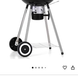 Captiva Designs 18-inch Kettle Charcoal BBQ Grill with Porcelain-Enameled Lid & Bowl, Thick Chromplated Grate, Slid Out Ash Catcher for Outdoor Cookin