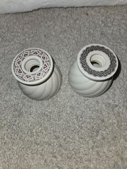 Ceramic Candle Holders Set of 2/Scotland/Cordadia/Gift/Home Decor/Celtic