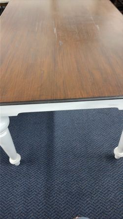 Wood Top Dining Table White Legs
