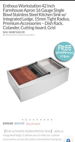 42 inch Farmhouse Workstation Sink