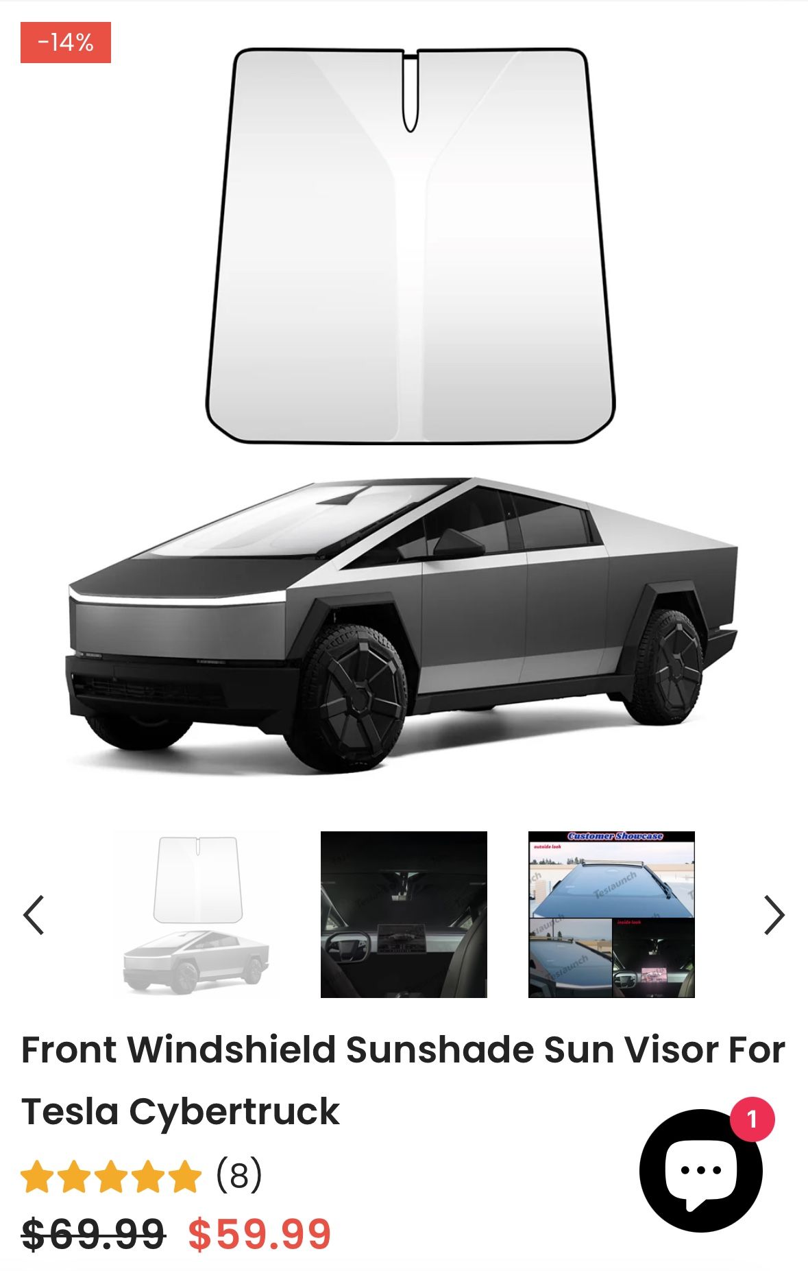 Cybertruck Front Windshield Sunshade