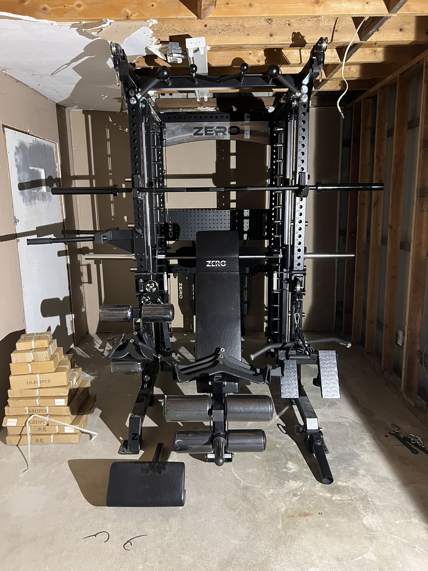 Smith Machine 500 | Adjustable Bench | 355lbs Cast Iron Olympic Weights | 7ft Olympic Bar | Fitness | Gym Equipment | FREE DELIVERY/INSTALLATION