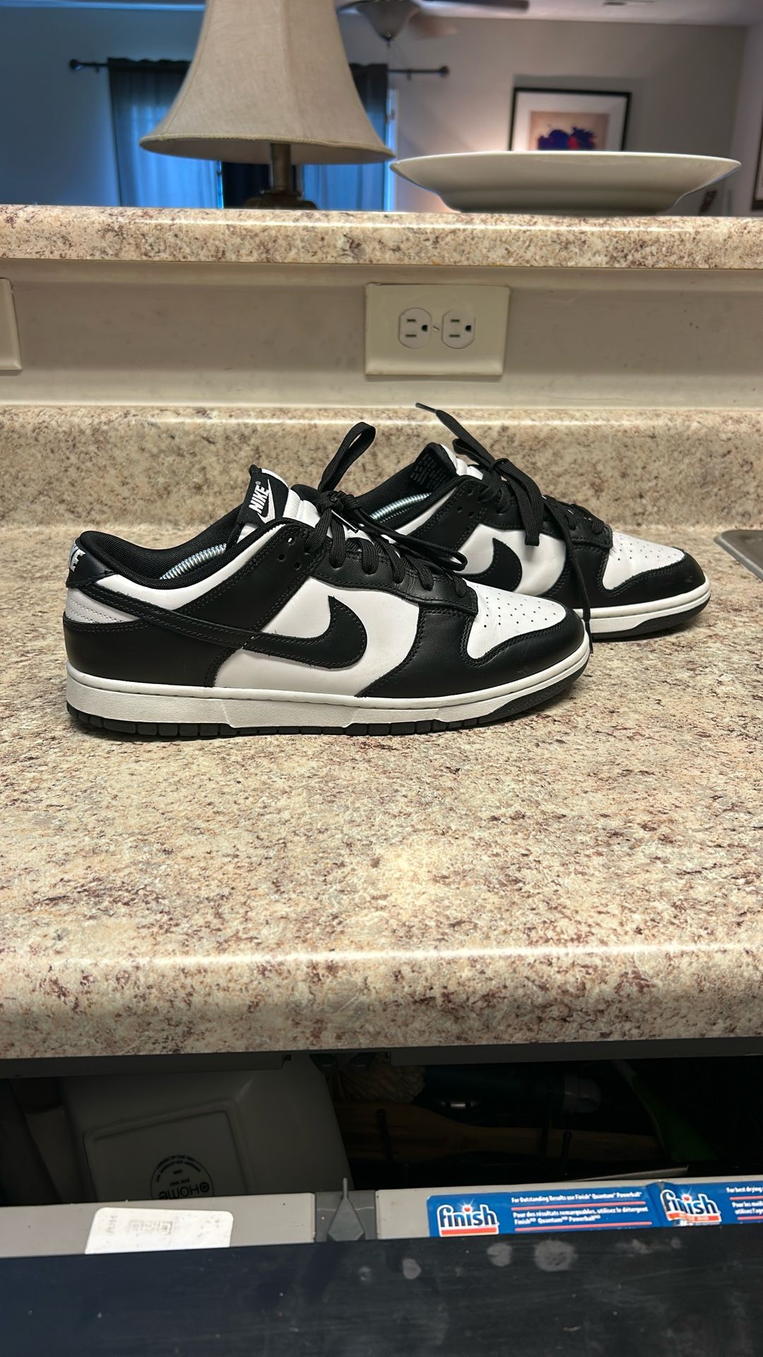 Nike Men's Dunk Low Retro Panda Sneakers Low Top Black White DD1391-100