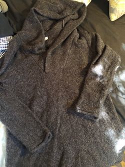 H&M’s sweater. Oversized hood.