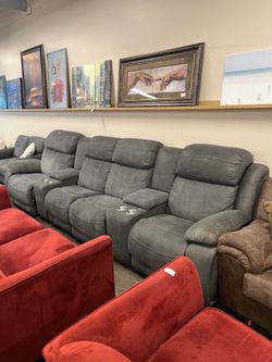 SOLD - Pacific Industries Reclining Sectional Sofa