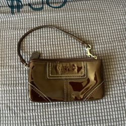 Brown Patent Leather Coach Wristlet/Wallet