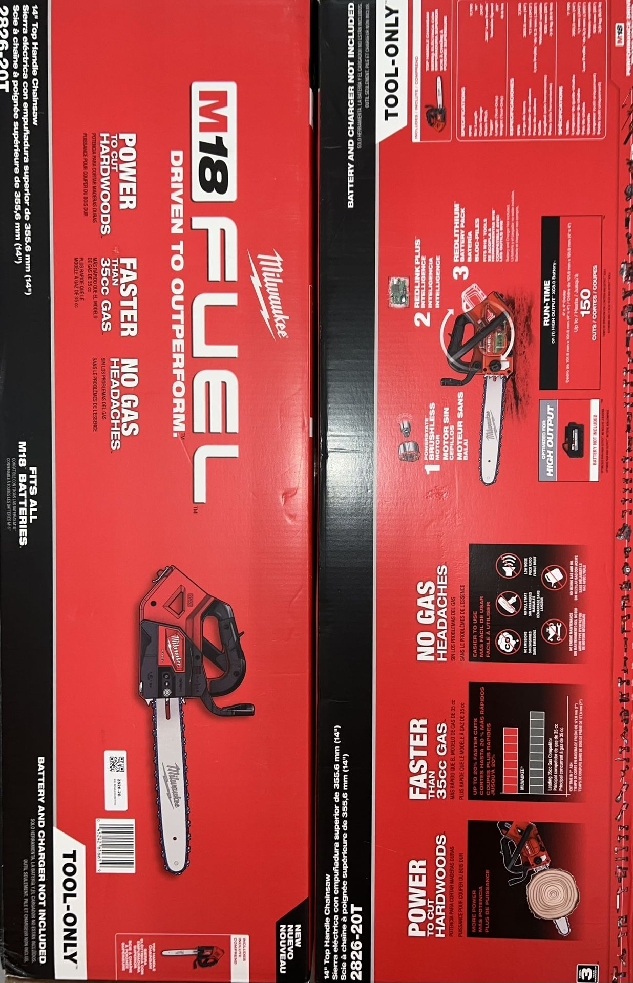 Milwaukee M18 Fuel 14” Top Handle Chainsaw. Tool Only. Model #2826-20T