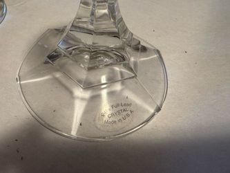 Clear Crystal Candlesticks 24% Lead Decorative Pair Made in U.S.A.
