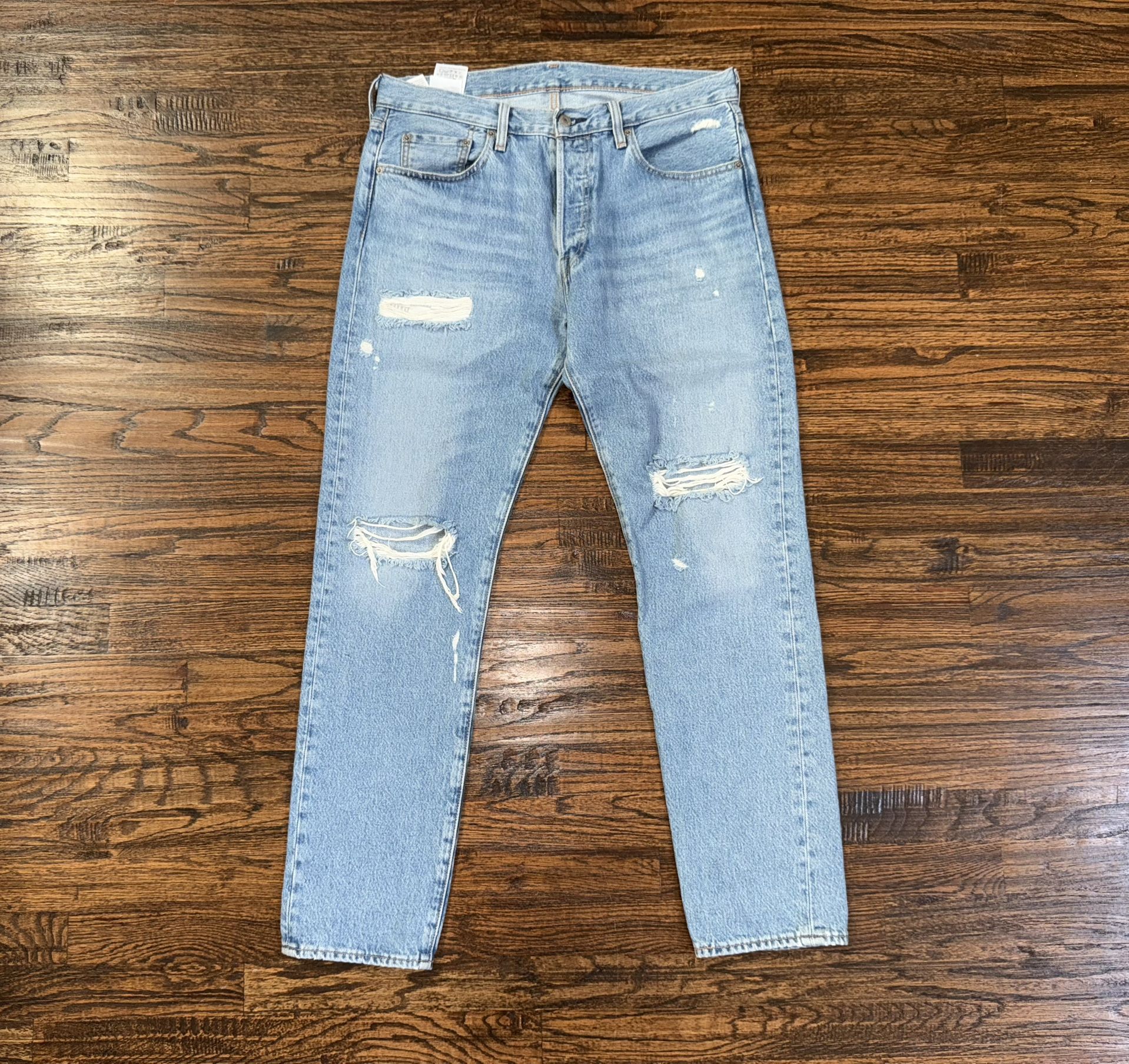 Kith X Levi’s Distressed 501 Denim Light Blue Wash Size 34x32