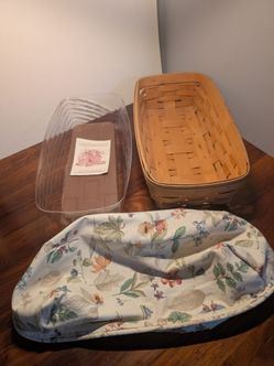 Complete Vintage Longaberger Bread Warmer Basket Set